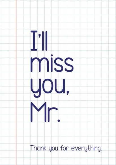 Cute Thank You Card - For Teacher - Teaching Assistant - Teacher Leaving created by Bev O'Connor || @oconnordesign