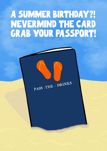 Funny Birthday Card - Summer Birthday - June, July, August Birthday created by Pickled Prints