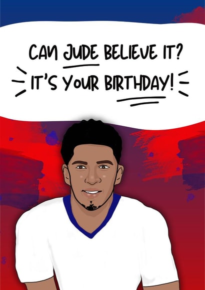 Funny Birthday Card - Jude Bellingham - England Football created by Original Fox Cards