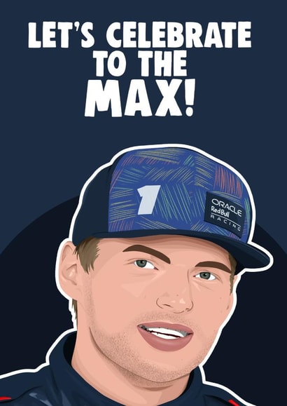 Funny Birthday Or Congratulations Card - F1 - Max Verstappen Pun created by Pink + Pip