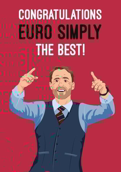 Funny Congratulations Football Card - Gareth Southgate - Euros Pun created by Quitting Hollywood