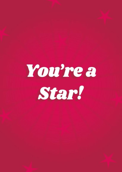 Cute greetings card for a friend or relative - you're a star - well done created by Ellie Foster