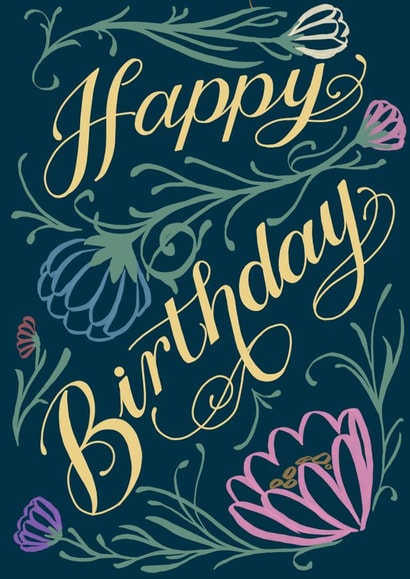 Pretty Birthday Card - For Her - Vintage Floral created by Jake Fox Art