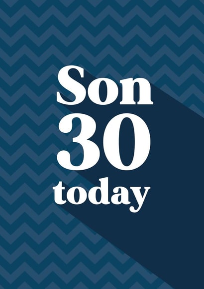 Classic Birthday Card - For Son - 30 Today created by Quinton cards