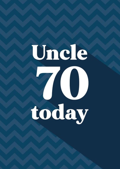 Classic Birthday Card - For Uncle - 70 Today created by Quinton cards