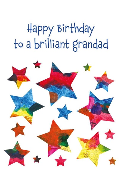 Cheerful Birthday Card - For Grandad - Colourful Stars created by size3art