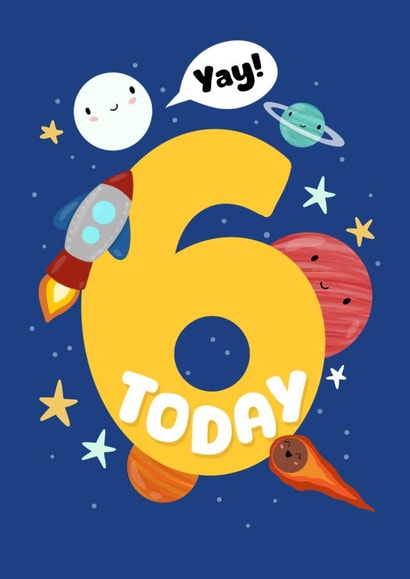 Cute Kids Birthday Card - 6 Today created by Sophie Larsson