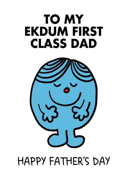 Funny Fathers Day Card - Mr Men - Mr. Ekdum First Class Dad created by Mr. Men