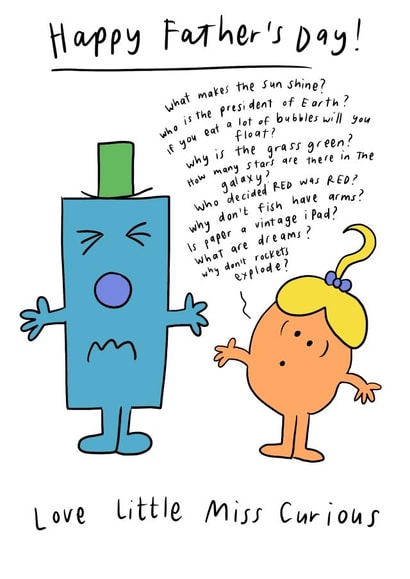 Cute Father's Day Card - Mr Men - From Little Miss Curious created by Mr. Men