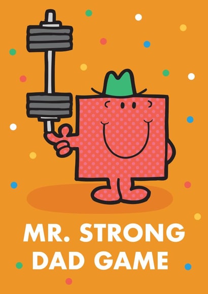Cute Father’s Day Card - Mr Men - Mr.Strong Dad Game created by Mr. Men