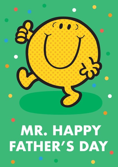 Cute Father's Day Card - Mr Men - Mr Happy created by Mr. Men