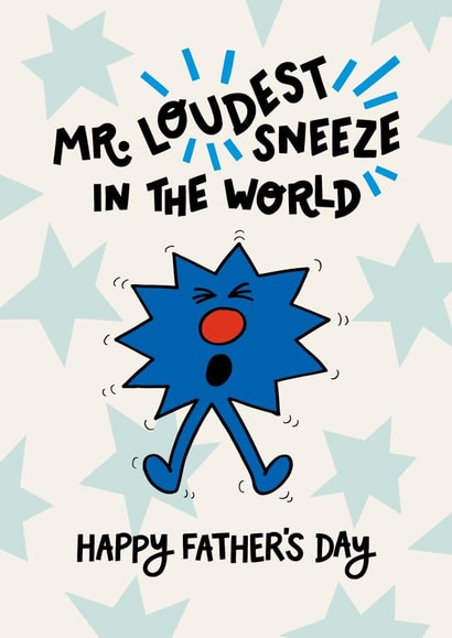 Funny Father’s Day Card - Mr Men - Loudest Sneeze in the World created by Mr. Men