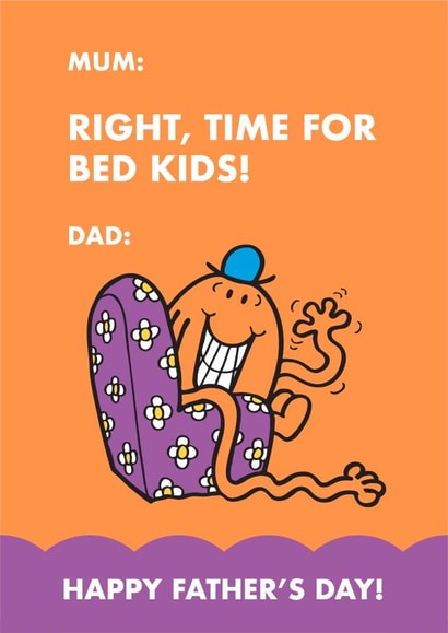 Funny Father's Day Card - Mr. Tickle Meme - Bedtime Chaos created by Mr. Men