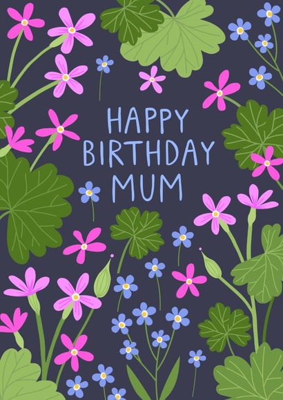Pretty Birthday Card - For Mum - Floral Illustration created by Pablo and Pickle Studio