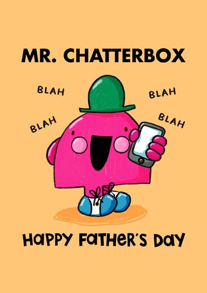 Cute Father's Day Card - Mr. Chatterbox - Mr Men created by Mr. Men