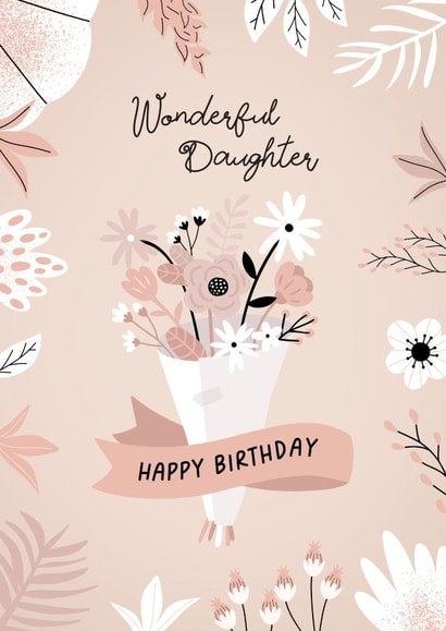 Pretty Birthday Card - For Daughter - Floral Bouquet created by Evie Garnett Designs