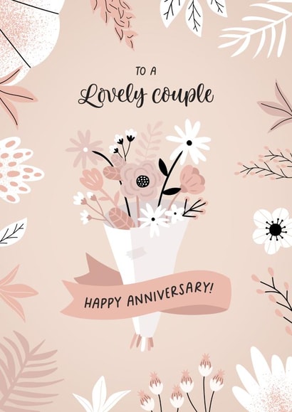 Pretty Anniversary Card - For Couple - Floral Bouquet created by Evie Garnett Designs