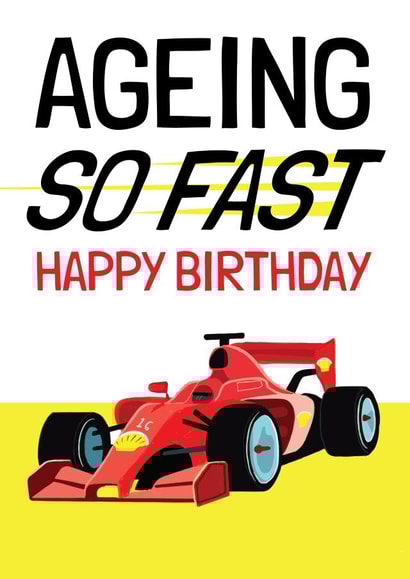 Funny Birthday Card - For Him - Grand Prix Formula 1 Racing created by AbiGoLucky