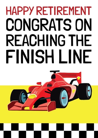 Funny Retirement Card - Finish Line - Formula 1 Grand Prix created by AbiGoLucky