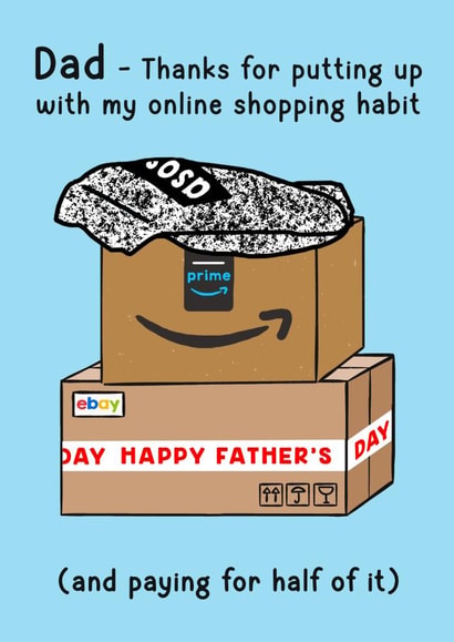 Funny Father's Day Card - Online Shopping Habit - Girl Dad created by Of Life & Lemons Ltd.