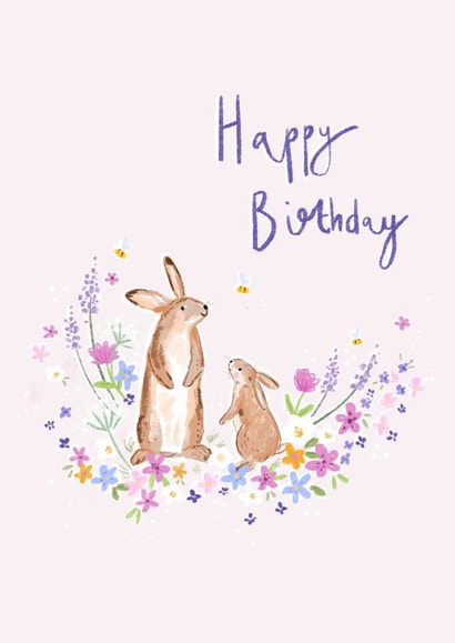 Cute Bunny Birthday Card for a loved one! created by By Katie Wells