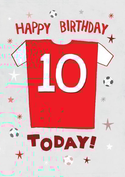 Classic Birthday Card - 10th Birthday - Football Shirt created by Pencilface
