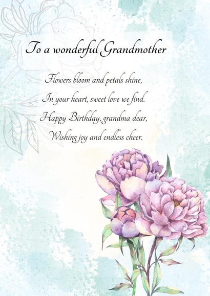 Elegant Birthday Wishes for Grandmother with Peonies created by Ronnie O