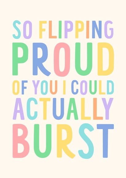 Cute Congratulations Card - So Proud Of You I Could Burst - Rainbow created by Running with Scissors