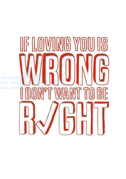 Loving and cute card for significant other - Love you - Big Type - Bold created by Paul McDermid