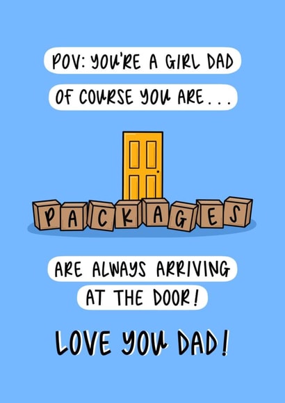 Funny Father’s Day Card - I’m A Girl Dad - TikTok - From Shopaholic Daughter created by Muses & May 