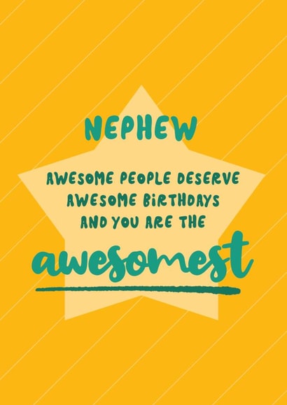 Cute Birthday Card - For Nephew - Awesome Birthday created by Bev O'Connor || @oconnordesign
