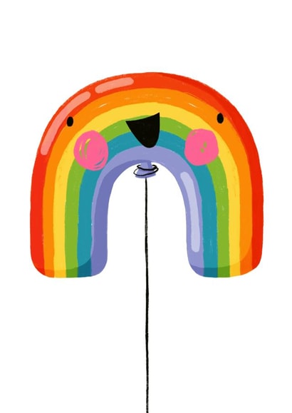 Cute Rainbow Balloon - Smiley Face created by Nicola Watson