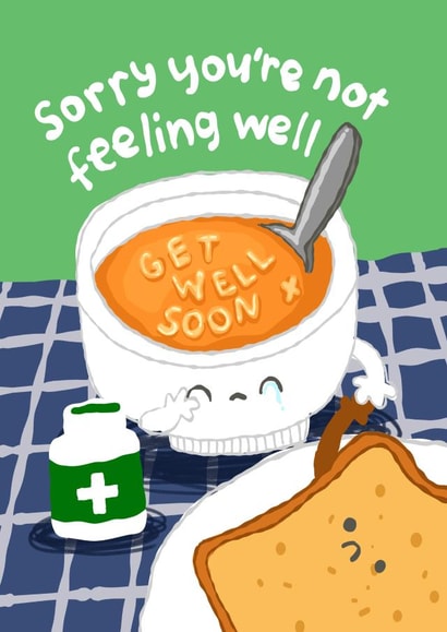 Cute Get Well Soon - Get Well Soup - Sorry You're Not Feeling Well created by The Playful Indian