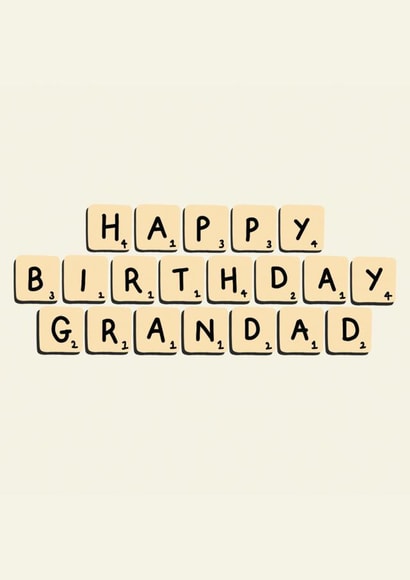 Cute Birthday Card - For Grandad - Scrabble created by Jamie Lindsay