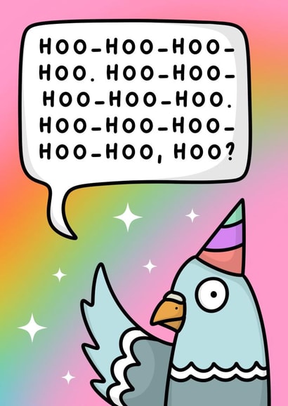 Funny Birthday Card - Silly Wood Pigeon - Happy Birthday Song created by Wafflemamaart