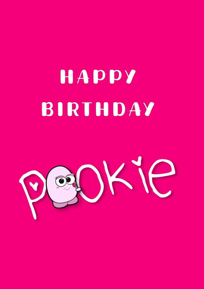 Cute Happy Birthday Card For Your Pookie, Darling, Baby created by Leja Sleiniute