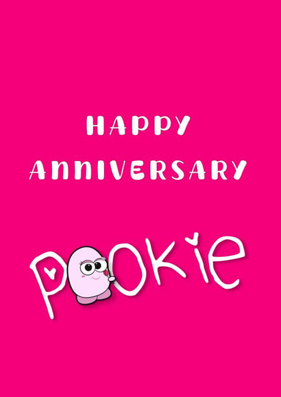 Cute Anniversary Card for your Darling - your Baby - your Pookie created by Leja Sleiniute