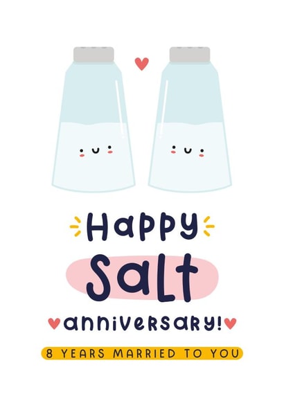 Cute Anniversary Card - 8th Wedding Anniversary - Salt created by Joanne Hawker