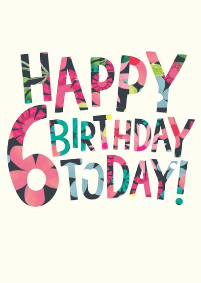 Pretty Birthday Card - 6th - For Her created by The Boy and the Bear