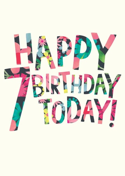 Pretty Birthday Card - 7th - For Her created by The Boy and the Bear