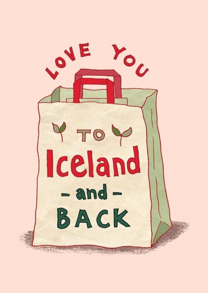Funny Anniversary Card - Love You To Iceland and Back - Moon & Back Parody created by The Curious Pancake