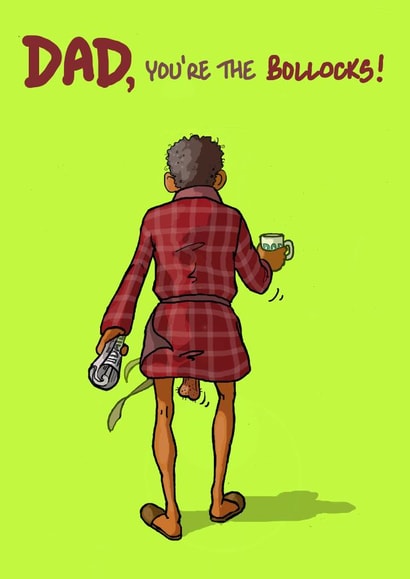 Rude Funny Bollocks Father's Day/Birthday Card For Dad created by Bryony Jackson Walters