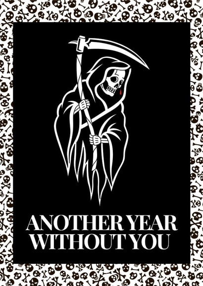 Gothic alternative funny birthday card created by AJAX