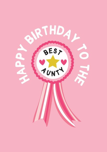 Cute Birthday Card - For Aunty - Rosette Birthday Card created by Gem Draws Stuff