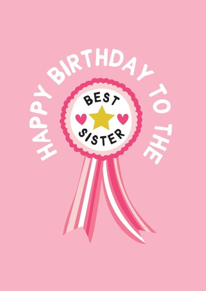 Cute Birthday Card - Best Sister Award created by Gem Draws Stuff