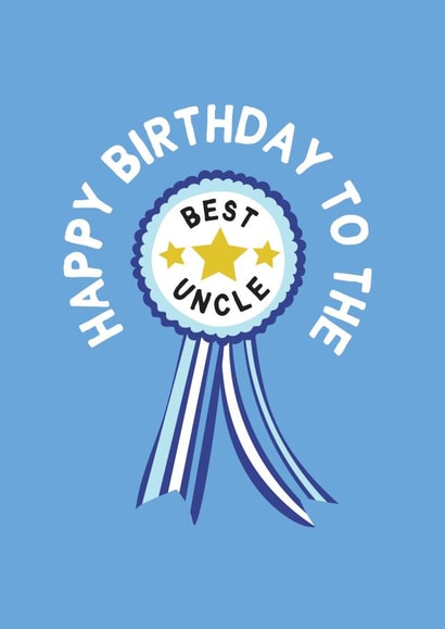 Cute Birthday Card - For Uncle - Rosette created by Gem Draws Stuff
