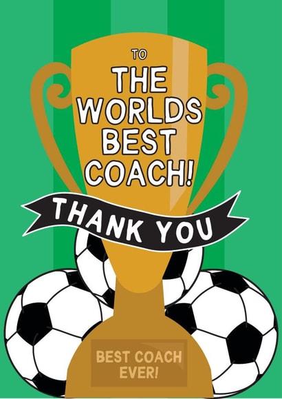 The Worlds Best Football Coach - Thank You Card! created by Gem Draws Stuff
