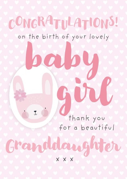 Cute New Baby Card - New Granddaughter - For Son or Daughter created by Juniper and Rose Studio