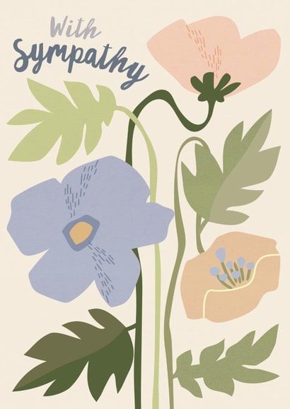 Arty Sympathy Card - Poppy Flowers created by Laura Darrington Design Ltd.