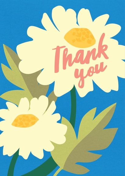Arty Thank You Card - Floral created by Laura Darrington Design Ltd.
